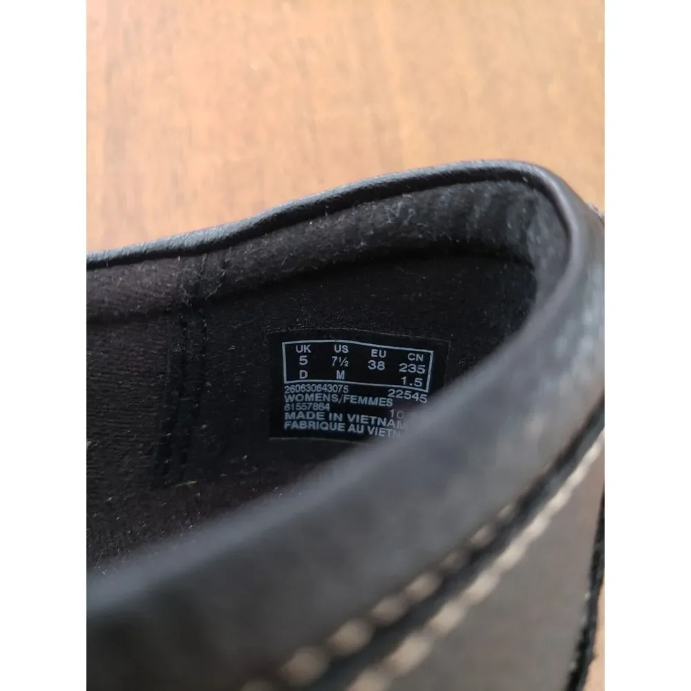 Clarks Ashalnd Lane Shoes Loafers 7.5‎ Black Slip On Comfort